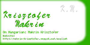 krisztofer makrin business card